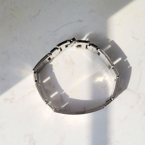 New stainless steel bracelet simple silver men - Picture 3 of 4